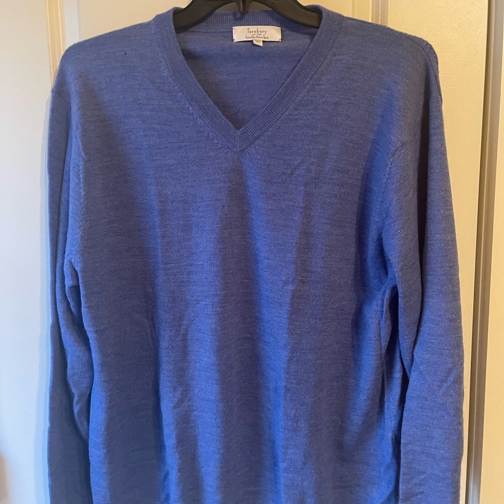 Classic Blue V-Neck Sweater for Men